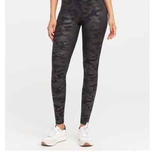 Spanx Faux Leather Camo Leggings, new with tags